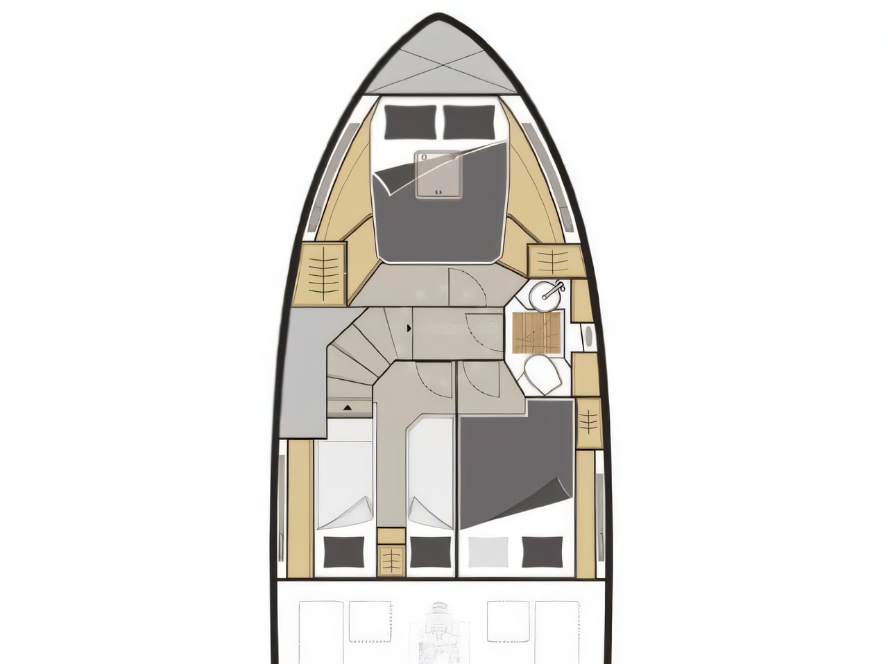 Interior of Seafaring 34 motor boat with 2 cabins Croatia yacht charter