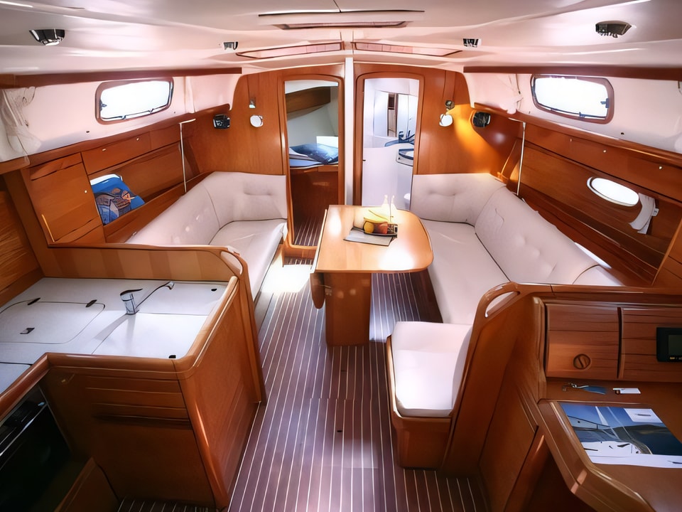 Interior of Bavaria 37 Cruiser sail boat with 3 cabins Croatia yacht charter