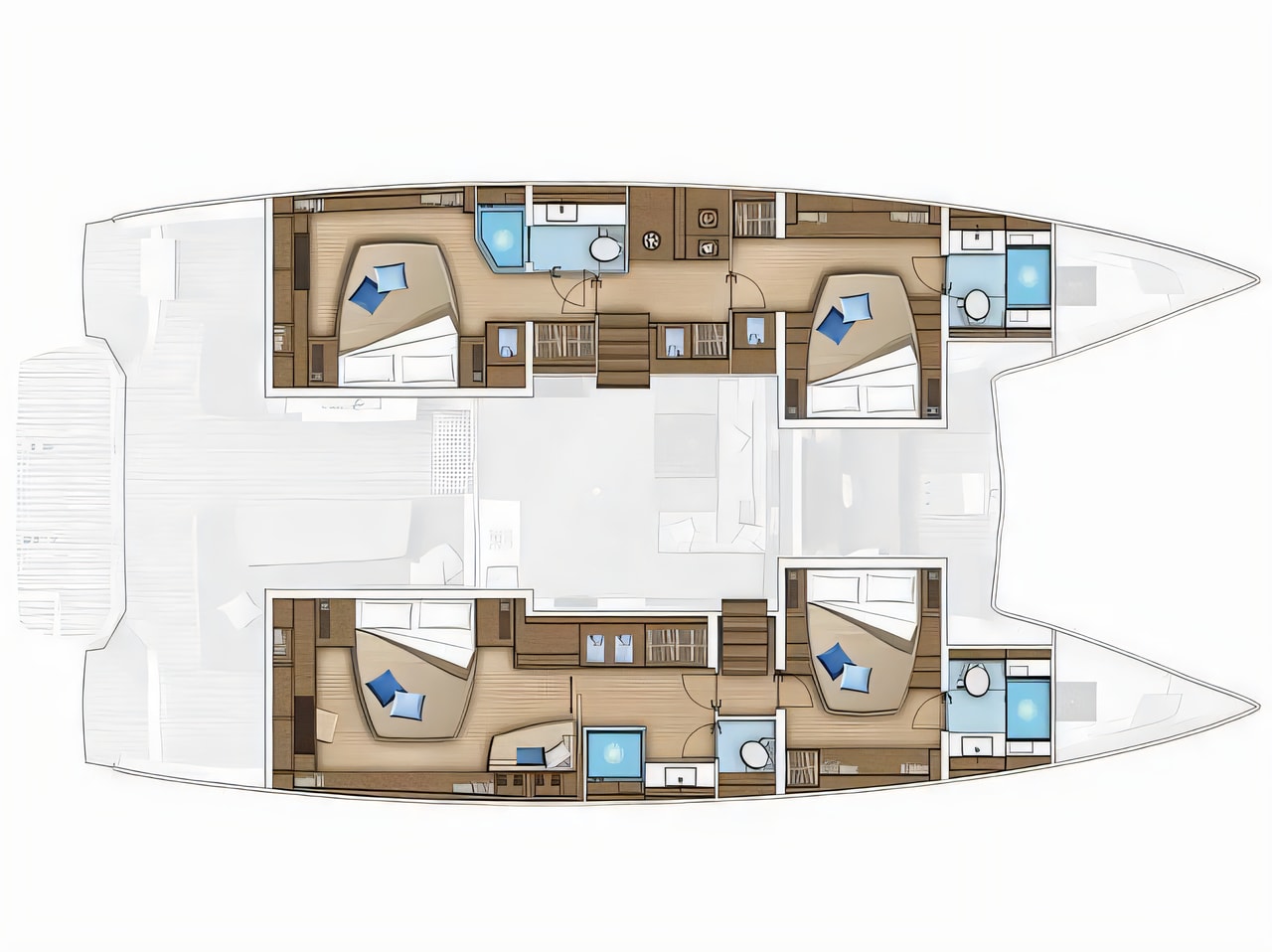 Interior of Lagoon 55 - Elegance line catamaran with 4 cabins Croatia yacht charter