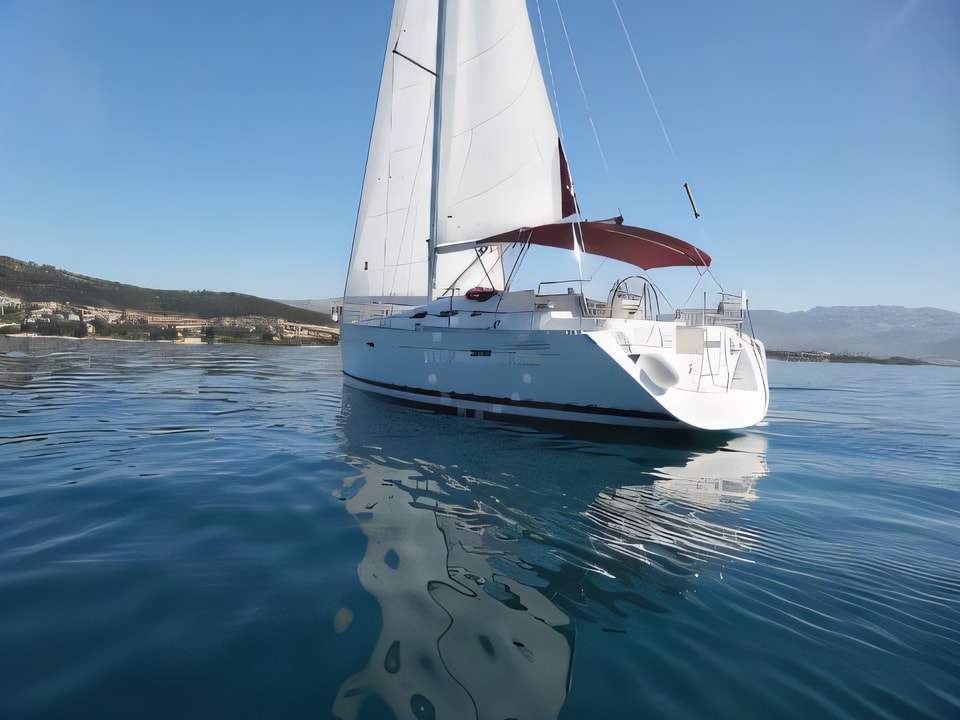 Exterior overview of Oceanis 393 Clipper sail boat for charter from Split Marina Zenta in the Split sailing area Croatia