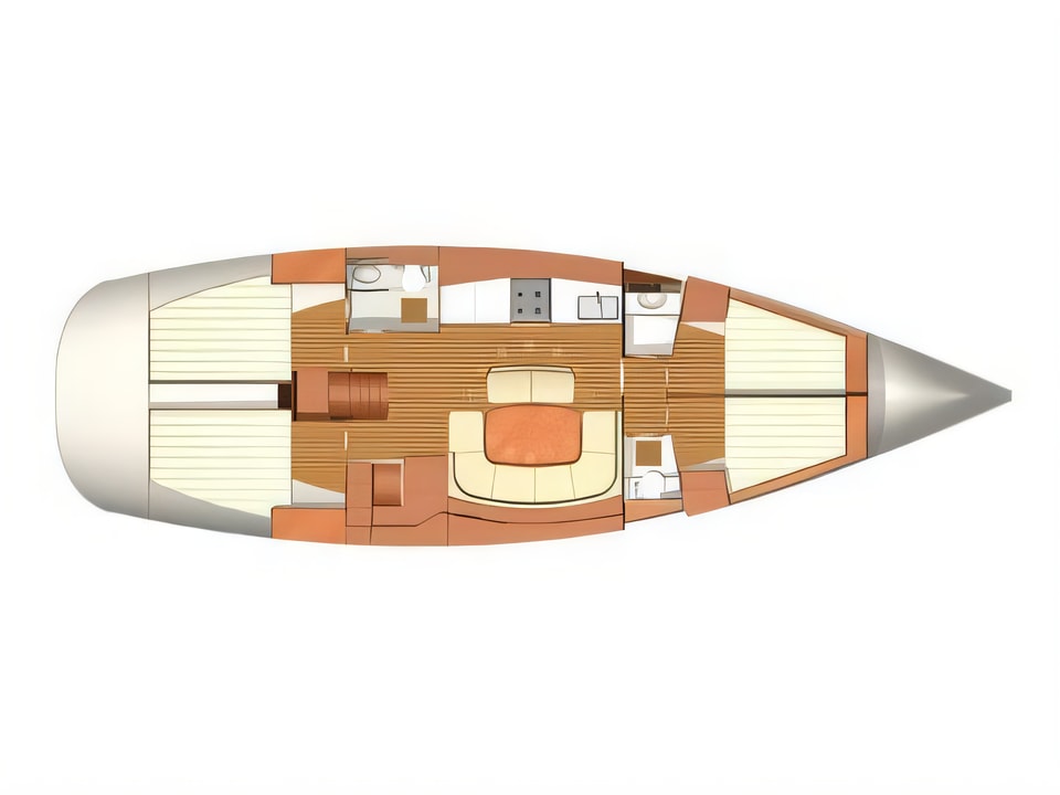 Dufour 455 Grand Large yacht layout 4 cabins Croatia charter