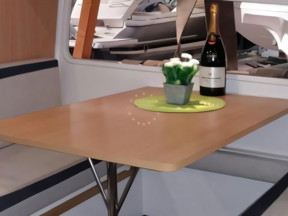 Interior of Balt 818 Titanium motor boat with 2 cabins Croatia yacht charter