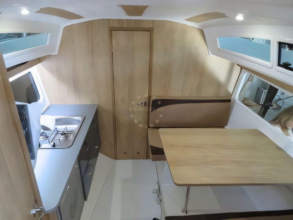 Interior of Balt 818 Titanium - 150 motor boat with 2 cabins Croatia yacht charter