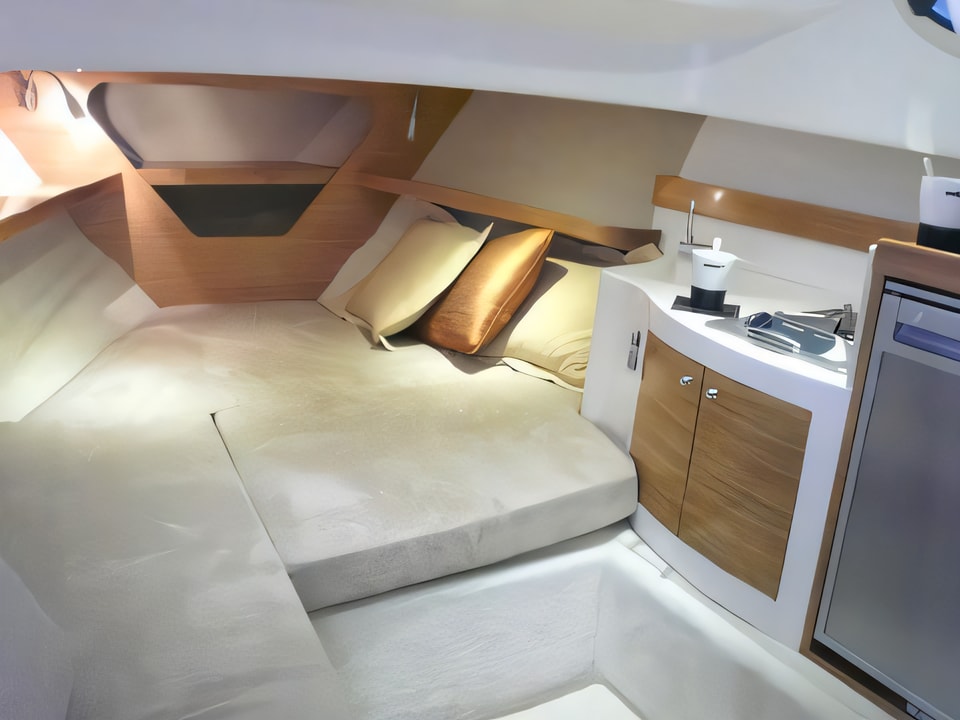 Interior of Elan 650 motor boat with 1 cabins Croatia yacht charter