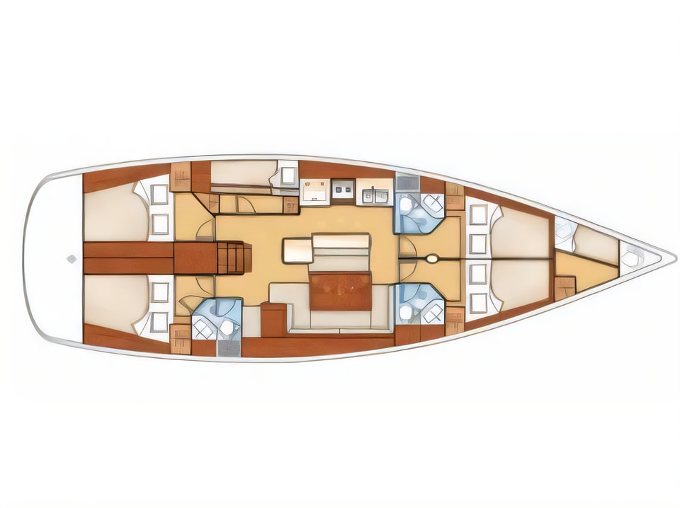 Oceanis 50 Family yacht layout 5 cabins Croatia charter