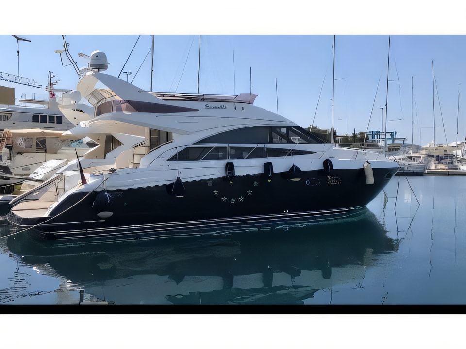 Exterior overview of Princess 54 Fly motoryacht for charter from SCT Marina Trogir in the Split sailing area Croatia