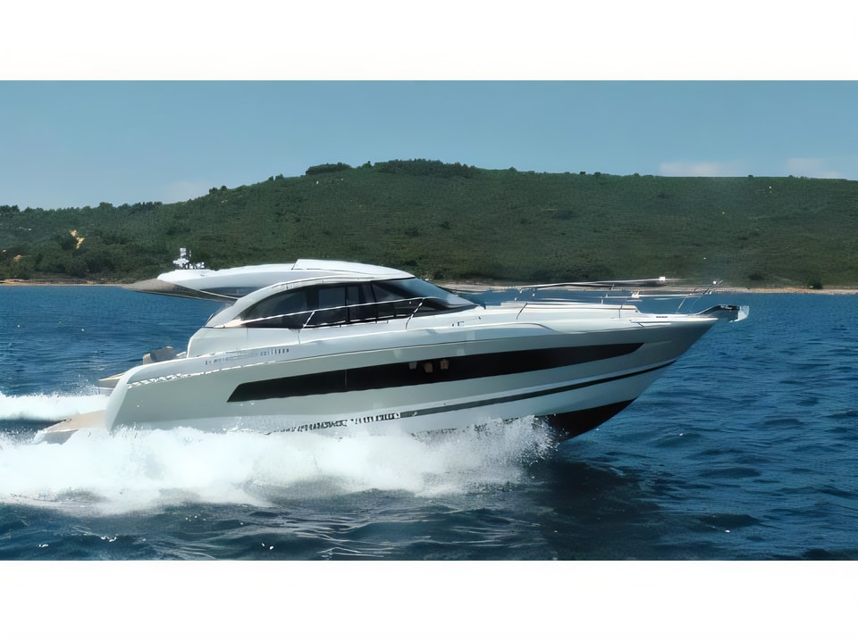 Exterior overview of Jeanneau Leader 36 motor boat for charter from Trogir ACI Marina in the Split sailing area Croatia