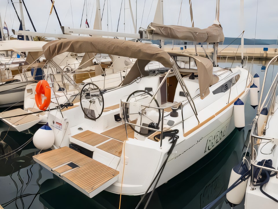 Exterior overview of Sun Odyssey 349 sail boat for charter from Biograd Marina Kornati in the Kornati sailing area Croatia