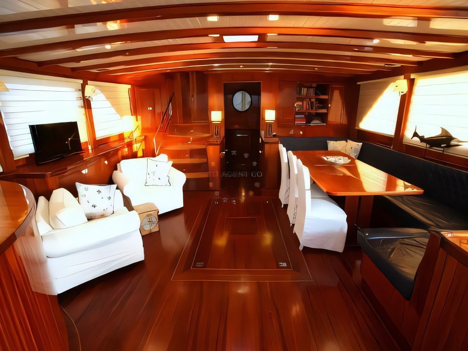 Interior of Gulet Queen of Datca gulet or cruiser with 5 cabins Croatia yacht charter