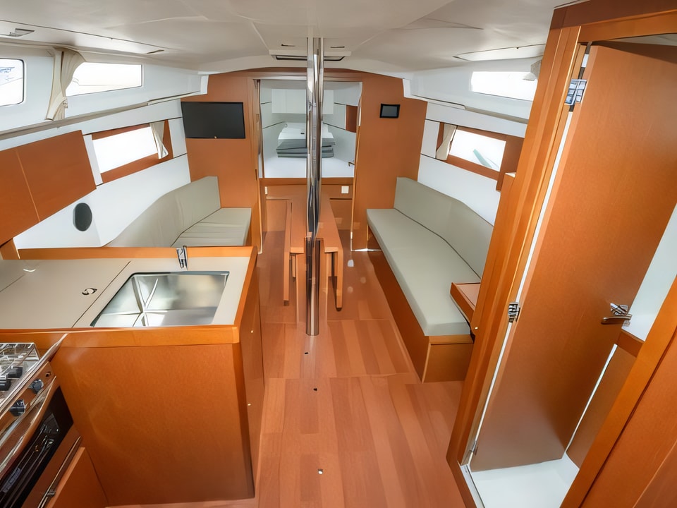 Interior of Oceanis 35.1 sail boat with 3 cabins Croatia yacht charter