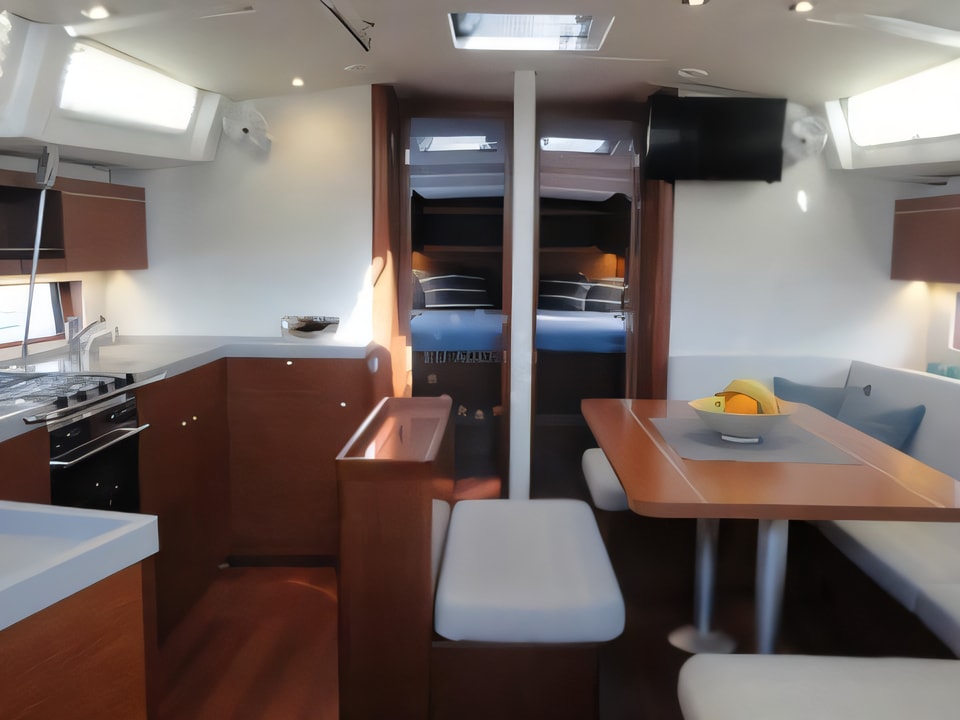 Interior of Oceanis 46.1 sail boat with 5 cabins Croatia yacht charter