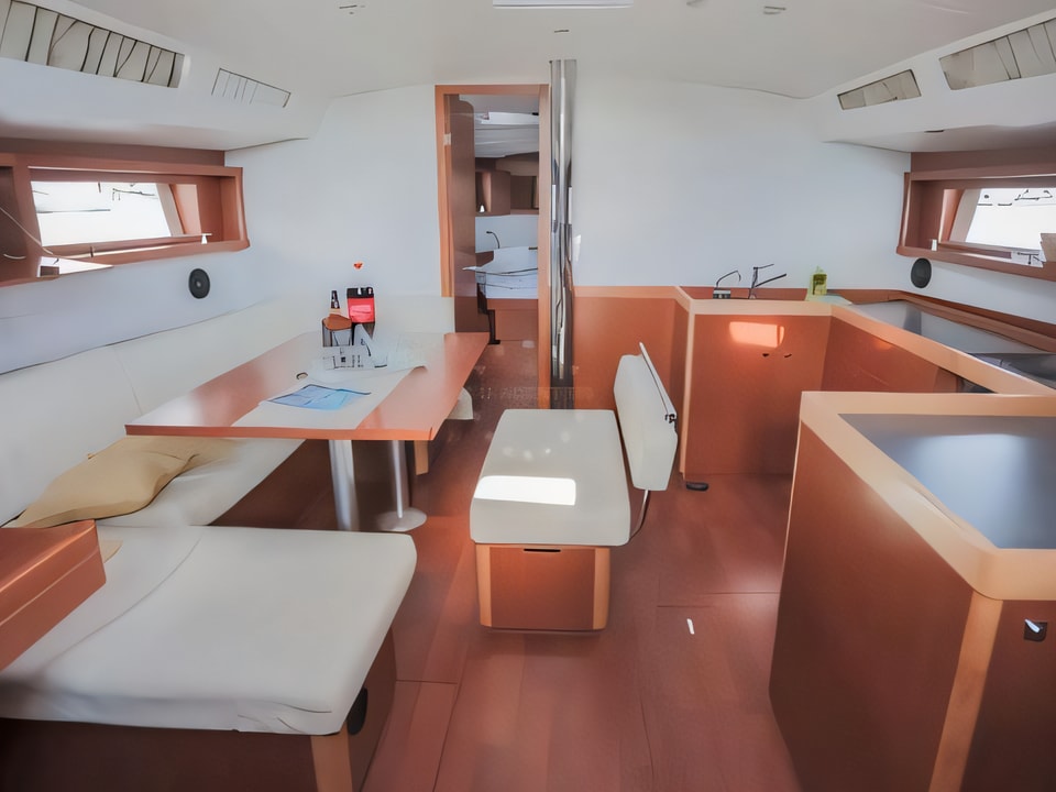 Interior of Oceanis 48 sail boat with 4 cabins Croatia yacht charter
