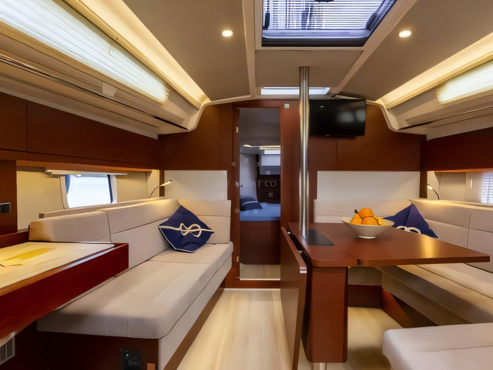 Interior of Hanse 388 sail boat with 3 cabins Croatia yacht charter