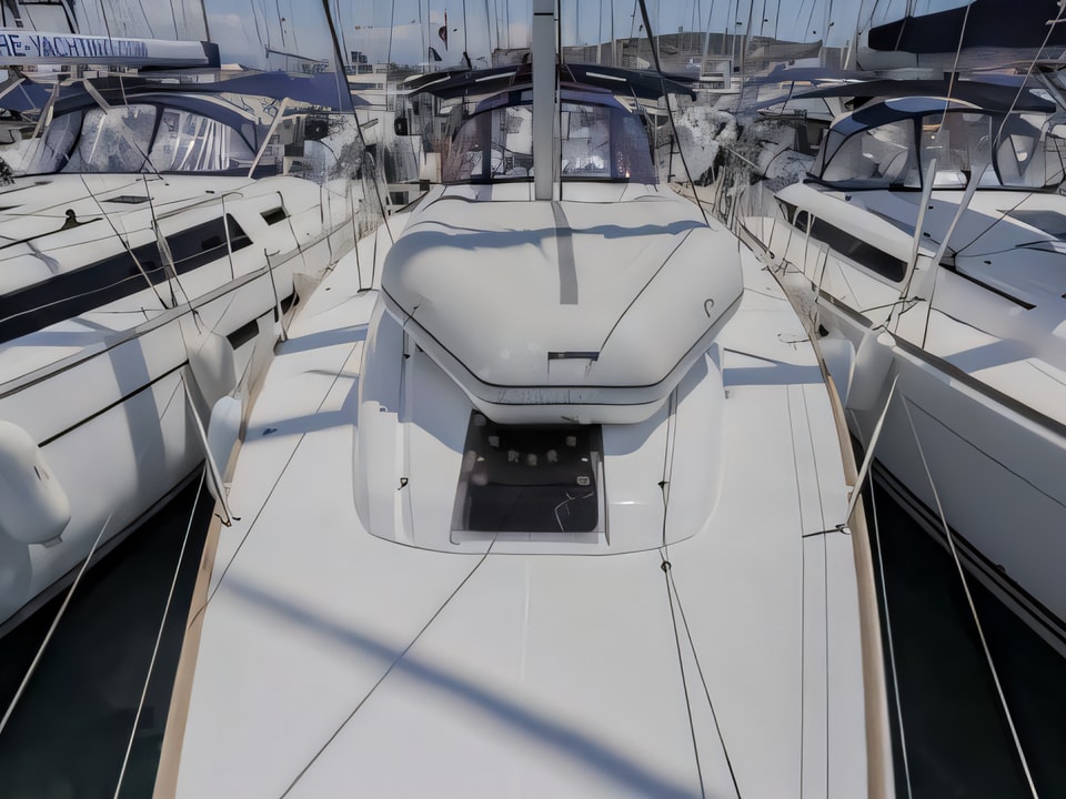 Exterior overview of Sun Odyssey 449 sail boat for charter from Seget Donji Marina Baotic in the Split sailing area Croatia