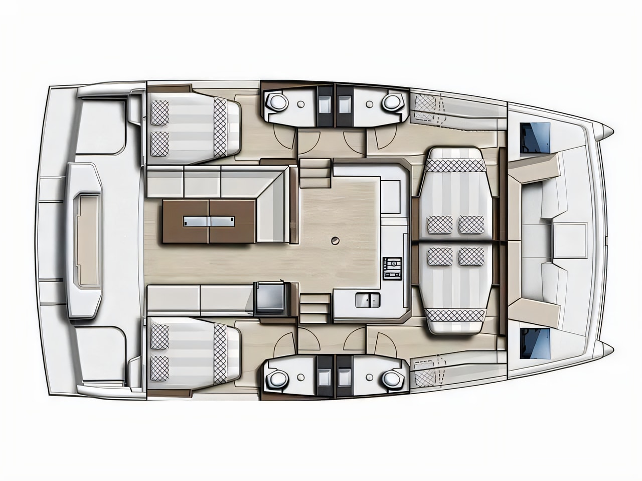 Interior of Bali Catspace[G] catamaran with 4 cabins Croatia yacht charter