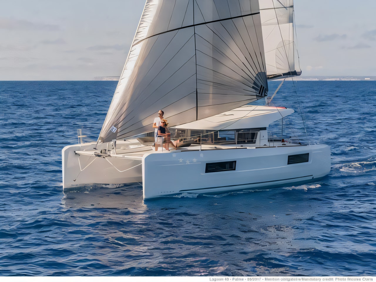 Exterior overview of Lagoon 40 catamaran for charter from Rogoznica Marina Frapa in the Split sailing area Croatia