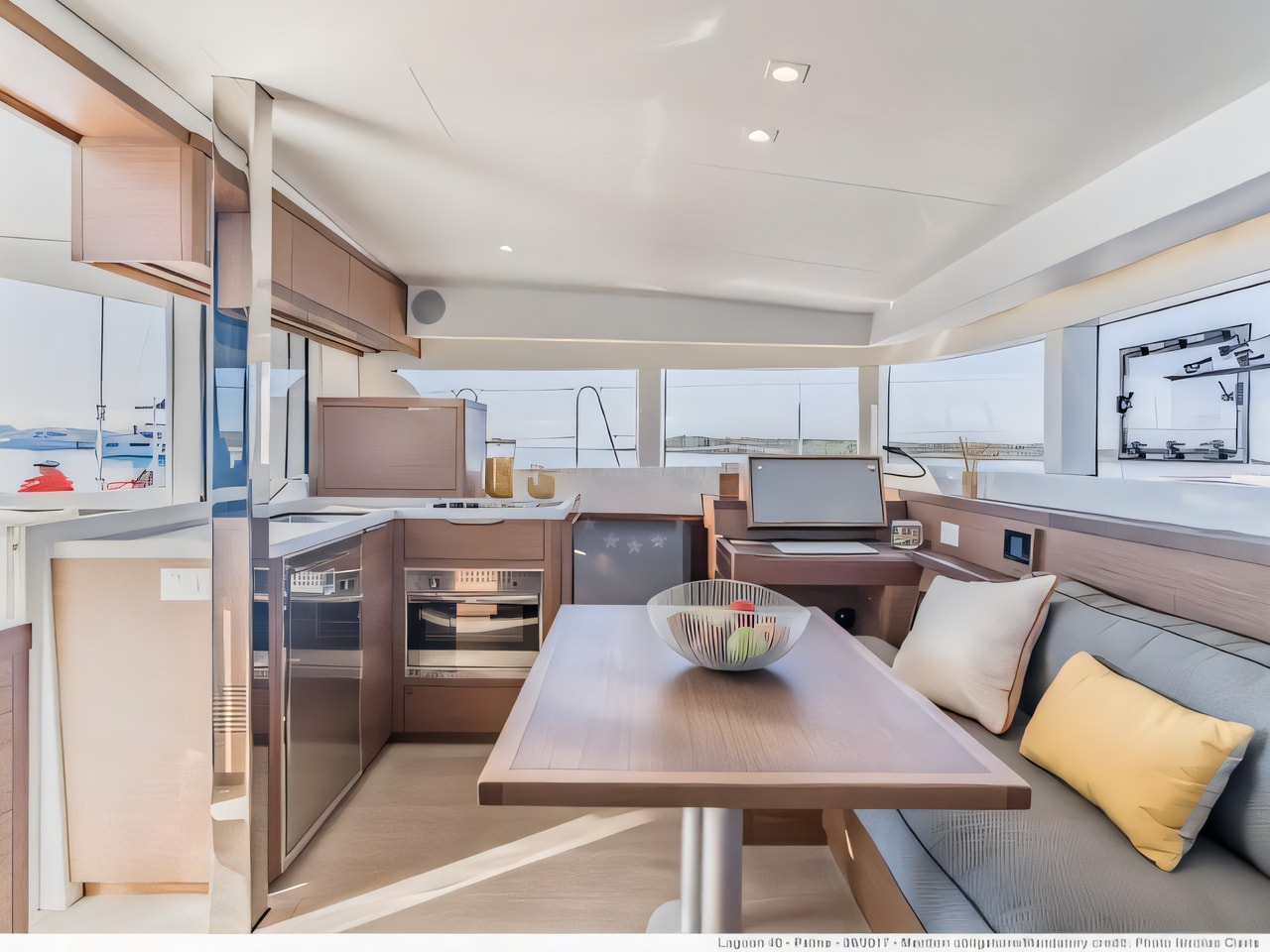Layout of Lagoon 40 catamaran with 6 cabins Croatia yacht charter