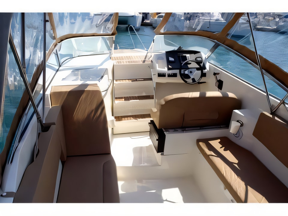 Interior of Jeanneau Cap Camarat 7.5 DC motor boat with 1 cabins Croatia yacht charter