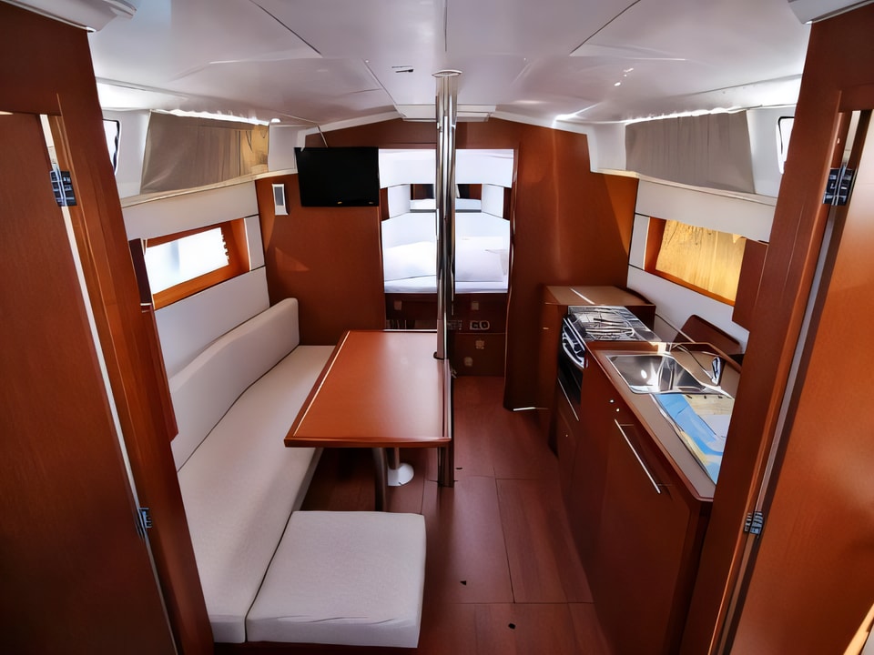 Interior of OCEANIS 38.1 BT sail boat with 3 cabins Croatia yacht charter