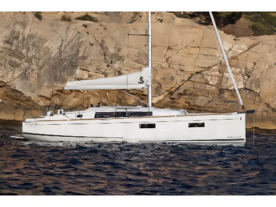 Exterior overview of Oceanis 38.1 sail boat for charter from Split ACI Marina in the Split sailing area Croatia