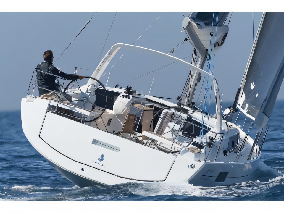 Exterior overview of Oceanis 41.1 sail boat for charter from Split ACI Marina in the Split sailing area Croatia