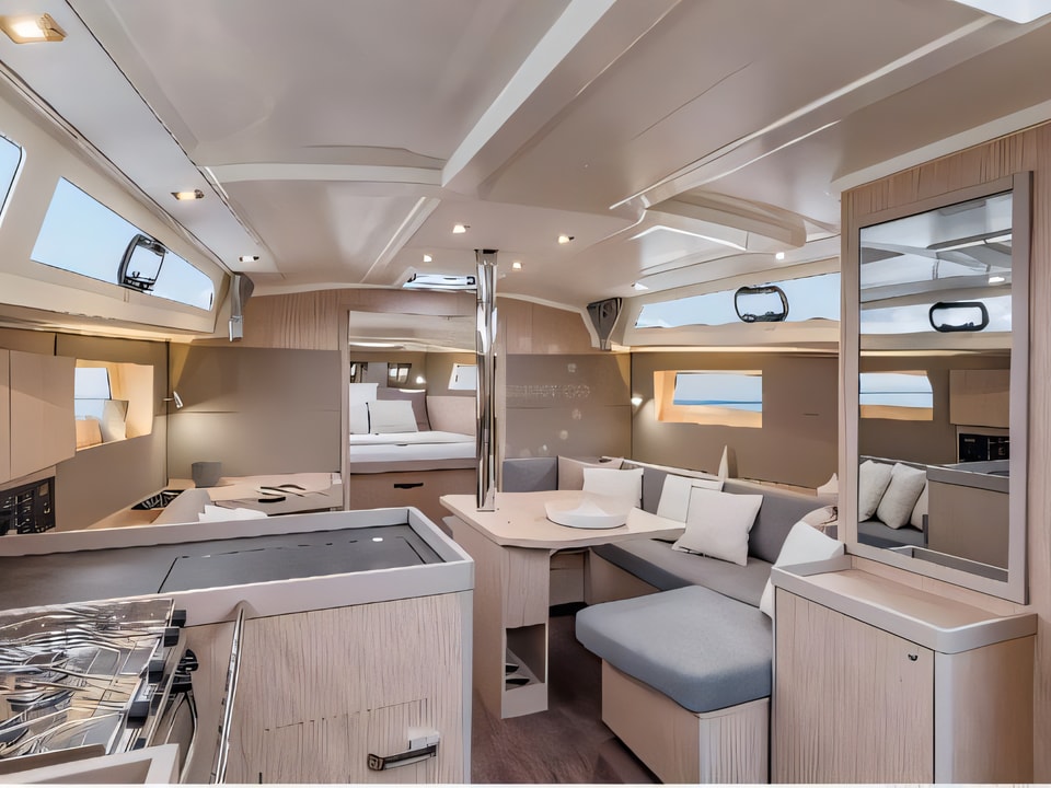 Interior of Oceanis 41.1 sail boat with 3 cabins Croatia yacht charter