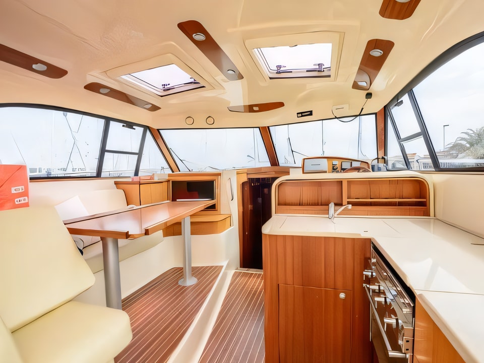 Interior of Adriana 44 motor boat with 3 cabins Croatia yacht charter