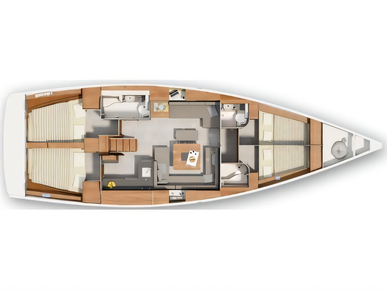 Interior of Hanse 455 sail boat with 4 cabins Croatia yacht charter