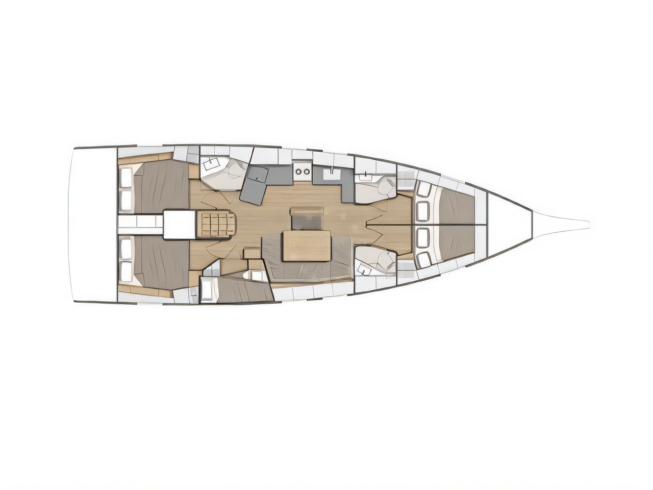 Interior of Oceanis 46.1 / 4cbs sail boat with 4 cabins Croatia yacht charter
