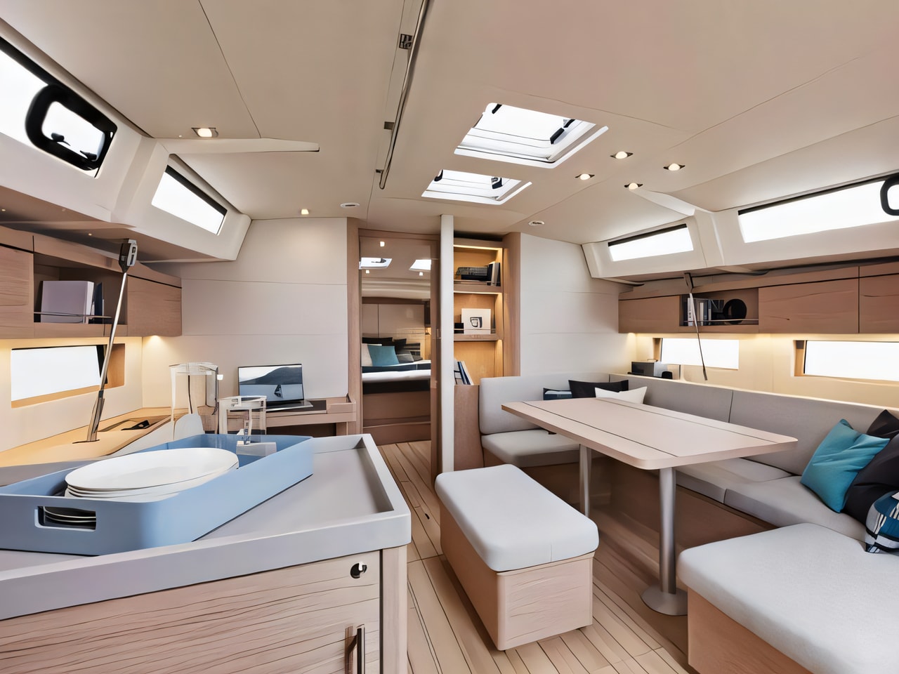 Layout of Oceanis 46.1 / 4cbs sail boat with 4 cabins Croatia yacht charter