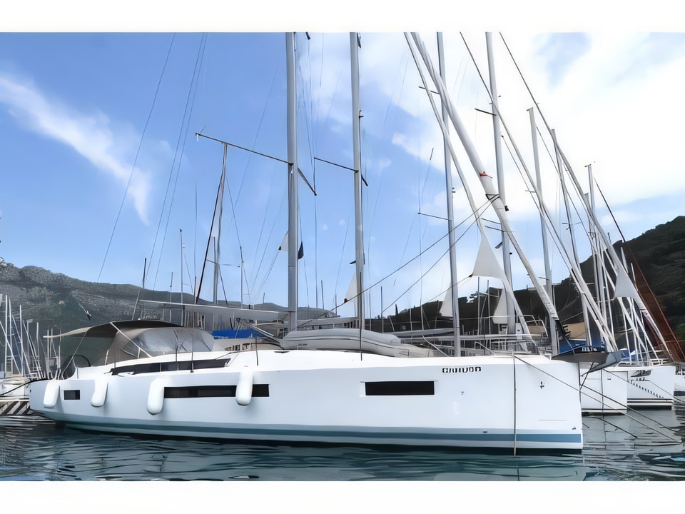Exterior overview of Sun Odyssey 490 "LUXE" sail boat for charter from Dubrovnik ACI Marina in the Dubrovnik sailing area Croatia