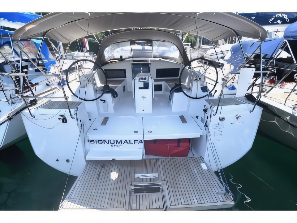 Exterior overview of Sun Odyssey 440 sail boat for charter from Dubrovnik ACI Marina in the Dubrovnik sailing area Croatia