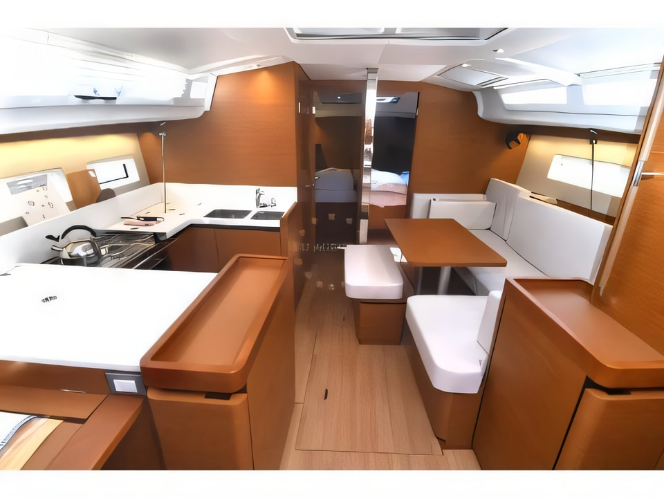 Interior of Sun Odyssey 440 sail boat with 4 cabins Croatia yacht charter