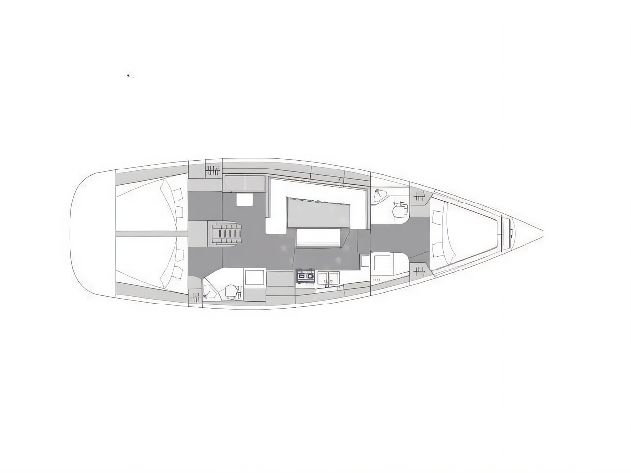 Interior of Elan Impression 45.1 sail boat with 4 cabins Croatia yacht charter