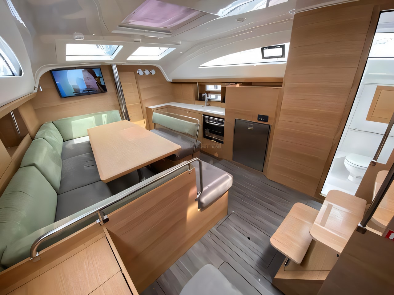 Layout of Elan Impression 45.1 sail boat with 4 cabins Croatia yacht charter