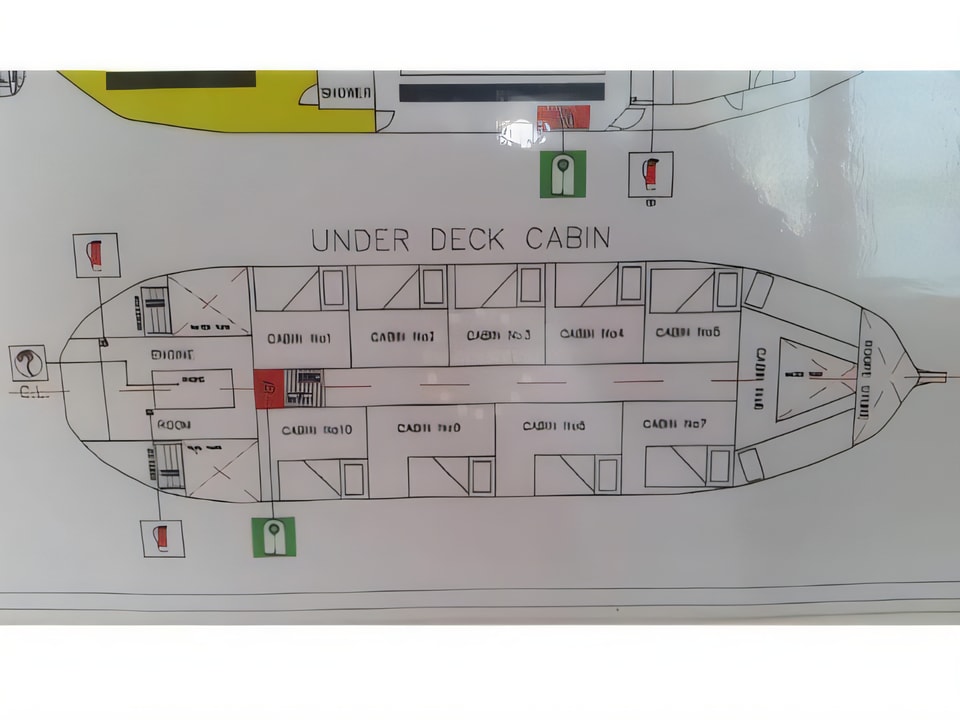 Layout of Gulet gulet or cruiser with 1 cabins Croatia yacht charter