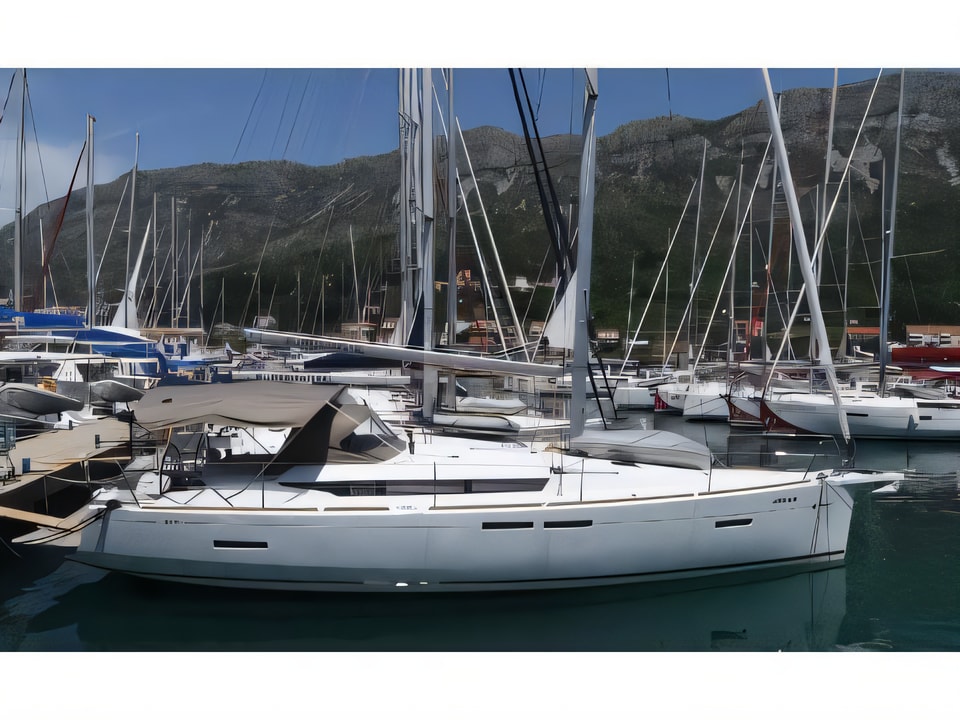 Exterior overview of Sun Odyssey 419 sail boat for charter from Dubrovnik ACI Marina in the Dubrovnik sailing area Croatia