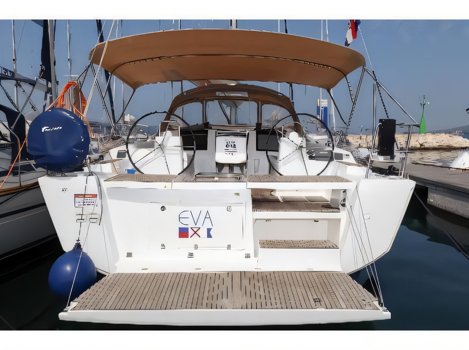 Exterior overview of Dufour 460 Grand Large sail boat for charter from Pirovac in the Sibenik sailing area Croatia