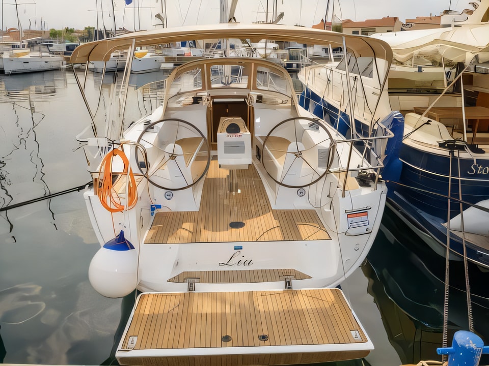 Exterior overview of Bavaria Cruiser 34 sail boat for charter from Pirovac in the Sibenik sailing area Croatia