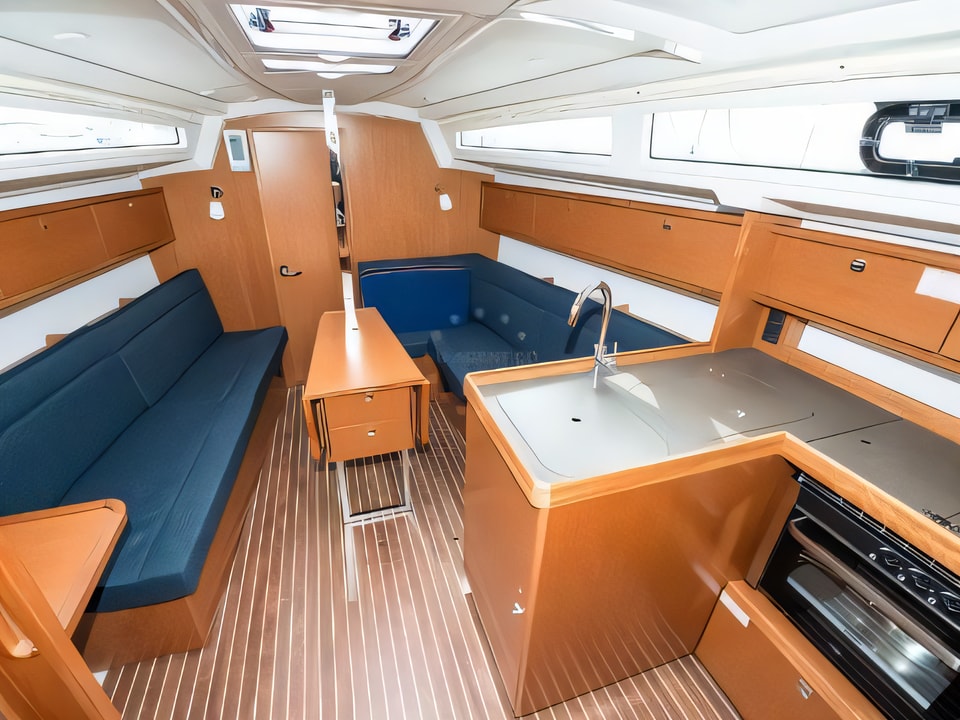 Interior of Bavaria Cruiser 34 sail boat with 2 cabins Croatia yacht charter