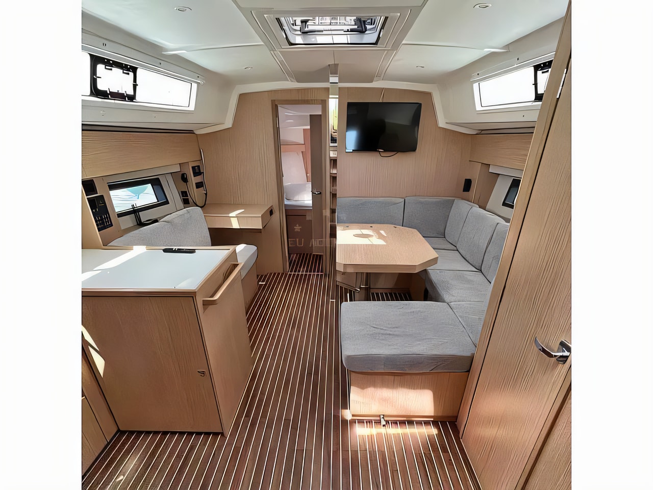Layout of Bavaria C42 sail boat with 3 cabins Croatia yacht charter