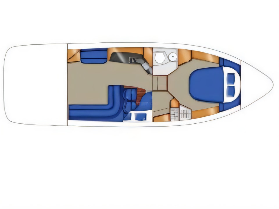 Sealine F34 yacht layout 2 cabins Croatia charter