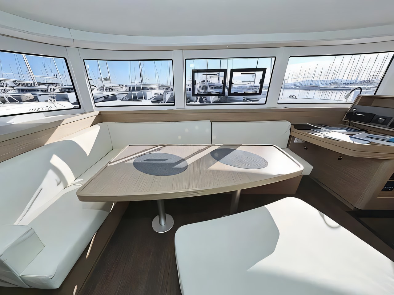 Layout of Lagoon 42 catamaran with 6 cabins Croatia yacht charter