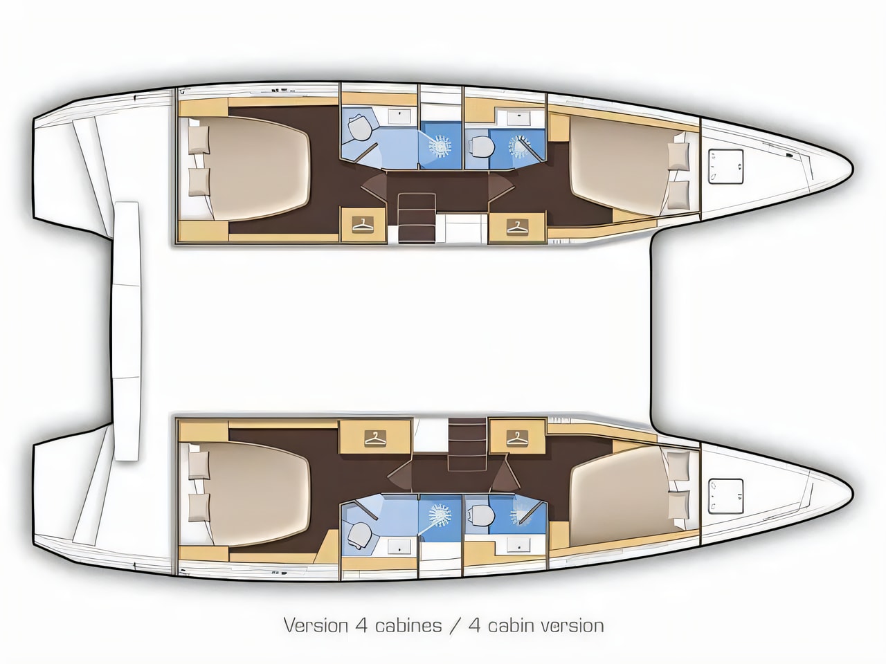 Interior of Lagoon 42 catamaran with 6 cabins Croatia yacht charter