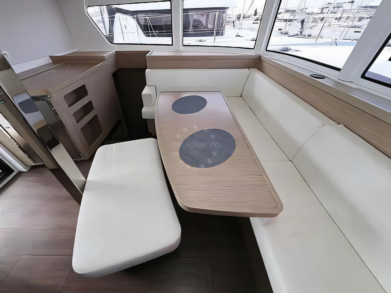Layout of Lagoon 42 catamaran with 6 cabins Croatia yacht charter