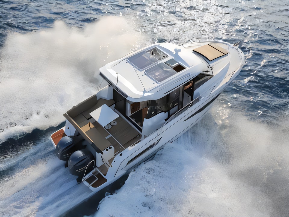 Interior of Merry Fisher 895 motor boat with 2 cabins Croatia yacht charter
