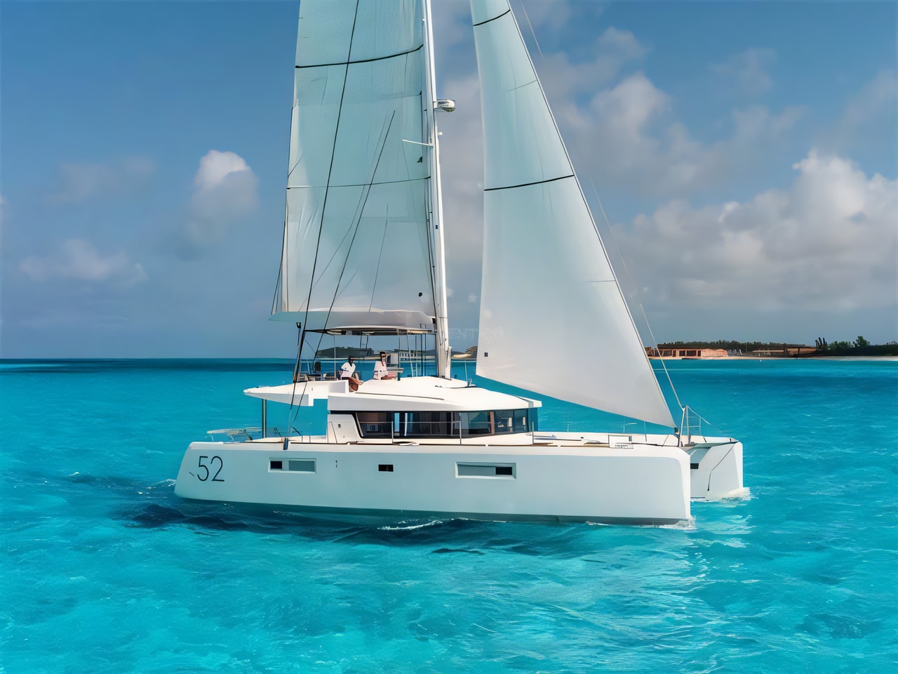 Exterior overview of Lagoon 52 catamaran for charter from Zadar Marina Zadar in the Zadar sailing area Croatia