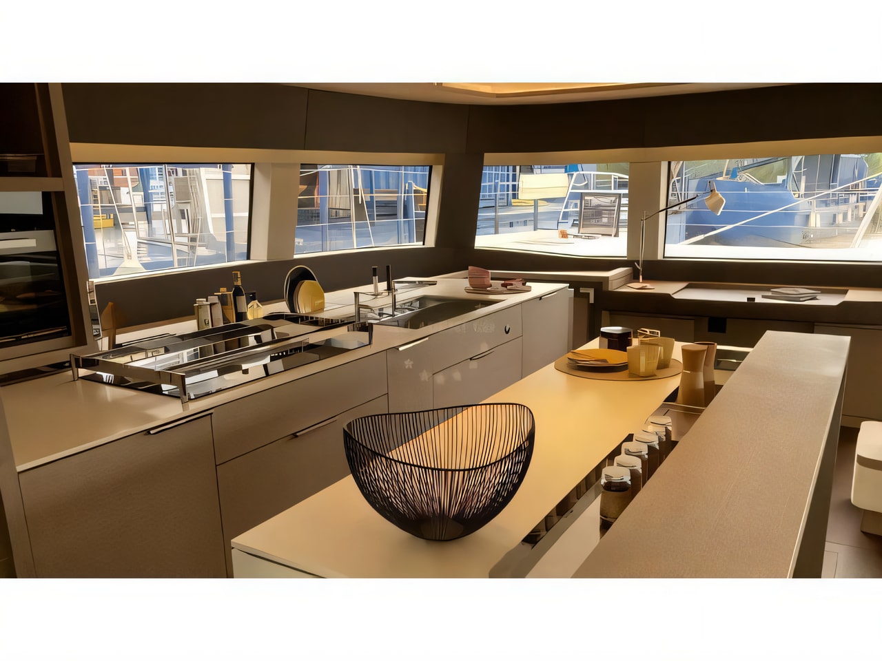 Layout of Lagoon Sixty 5 catamaran with 4 cabins Croatia yacht charter
