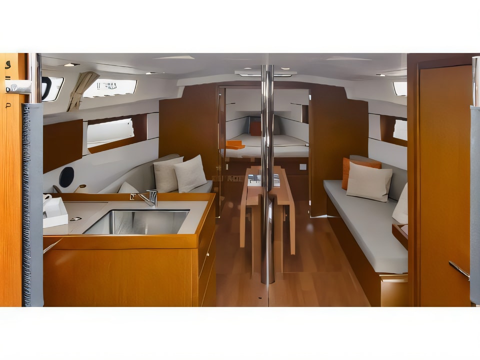 Interior of Oceanis 35.1 sail boat with 3 cabins Croatia yacht charter