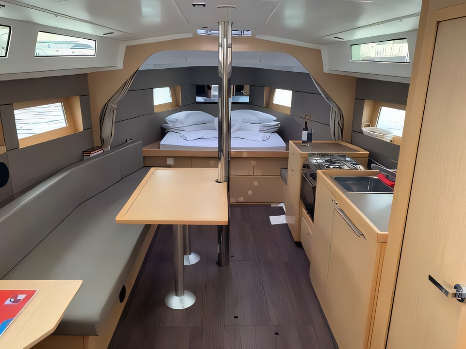 Interior of Oceanis 38 Owner Version sail boat with 3 cabins Croatia yacht charter